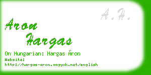 aron hargas business card